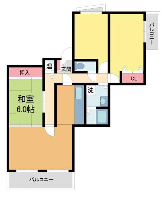 上ヶ原TWENTY-EIGHT(3LDK/4階)の間取り写真