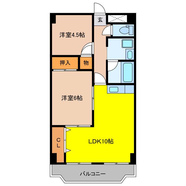 泉が丘ハイツ(2LDK/2階)の間取り写真