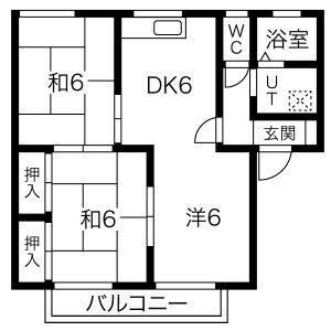 KUNZ(3DK/2階)の間取り写真