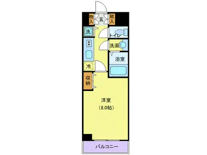 メゾンドヴィレ品川(1K/3階)の間取り写真