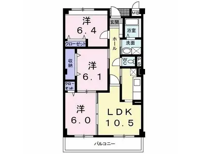 グランポ-ト(3LDK/2階)の間取り写真