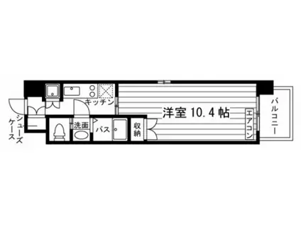 フォレスタ川崎医大西(1K/4階)の間取り写真