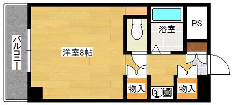 プラネットパーク牛田旭(1K/6階)の間取り写真