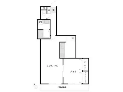 フロントフィールド上星川(1LDK/2階)の間取り写真