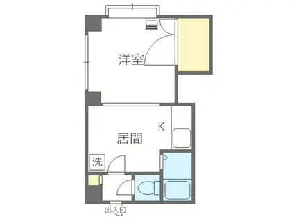 メゾン・ド・シャルム(1DK/4階)の間取り写真