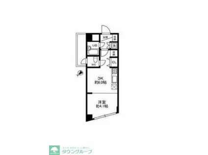 グランメール六本木(1DK/4階)の間取り写真