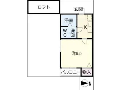 GLAMOUR(1K/2階)の間取り写真