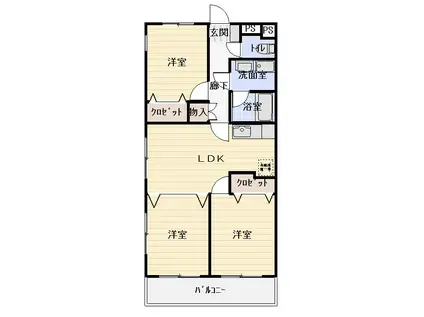 プラセール(2LDK/1階)の間取り写真