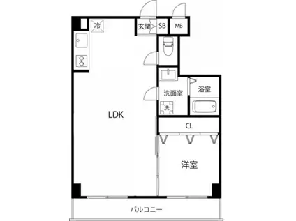 DELCCS山吹神楽坂(1LDK/3階)の間取り写真