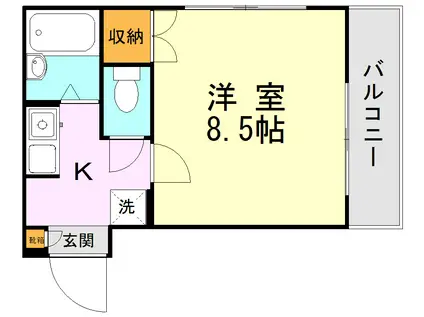 池田パピヨンハウス(1K/3階)の間取り写真