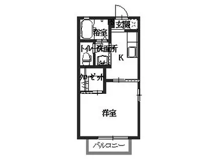 エル・コート(1K/1階)の間取り写真
