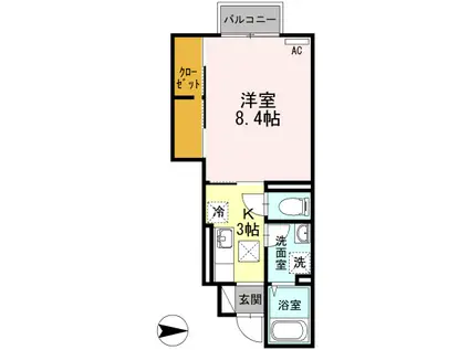 セントラル水引(1K/1階)の間取り写真