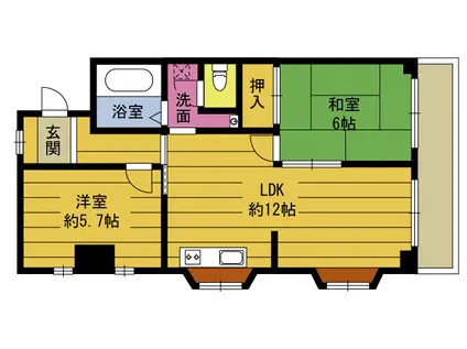 クレセントハイツ高城(2LDK/3階)の間取り写真