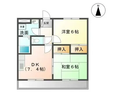 プレイスアーク(2DK/1階)の間取り写真