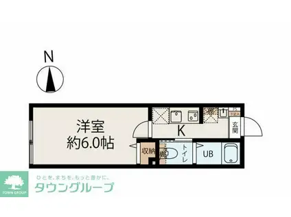 CASA LUXE 仙川(1K/1階)の間取り写真