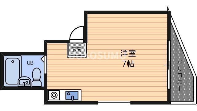 アールユーアイ21(ワンルーム/4階)の間取り写真