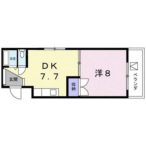 グリーンハイツ(1DK/3階)の間取り写真
