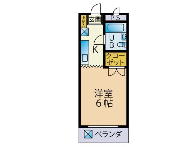 ピュアー・ハイム(ワンルーム/2階)の間取り写真