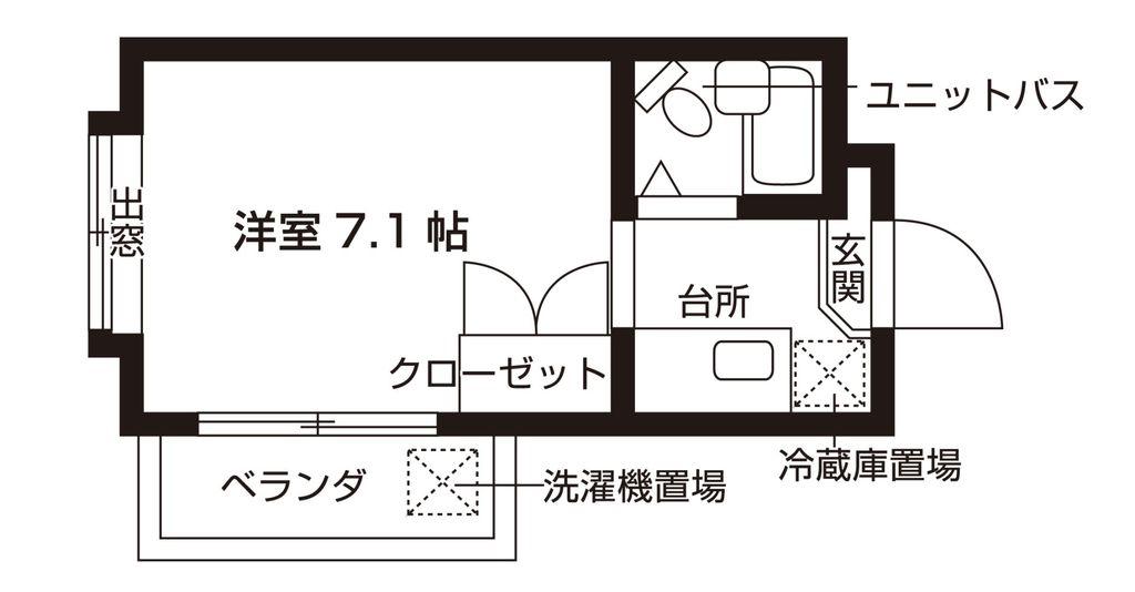 サンライト橋本(ワンルーム/2階)の間取り写真
