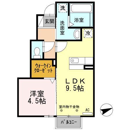 SEYNY島田(1LDK/1階)の間取り写真
