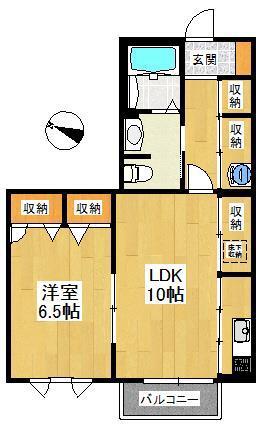 ステイヴィラージュ(1LDK/1階)の間取り写真