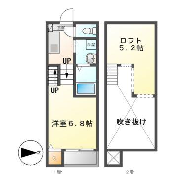 マカナアールエム(1K/1階)の間取り写真
