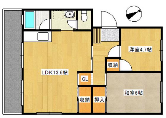 第3真屋ビル(2LDK/1階)の間取り写真