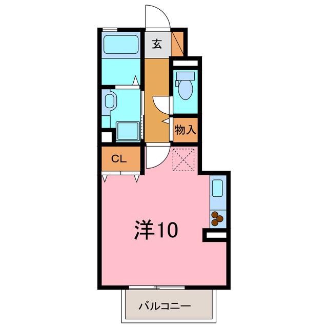ヴィラ小山 A(ワンルーム/1階)の間取り写真