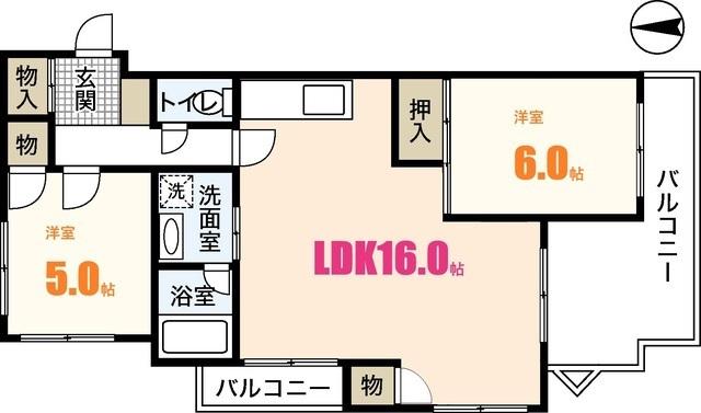 メゾン猫本(2LDK/3階)の間取り写真