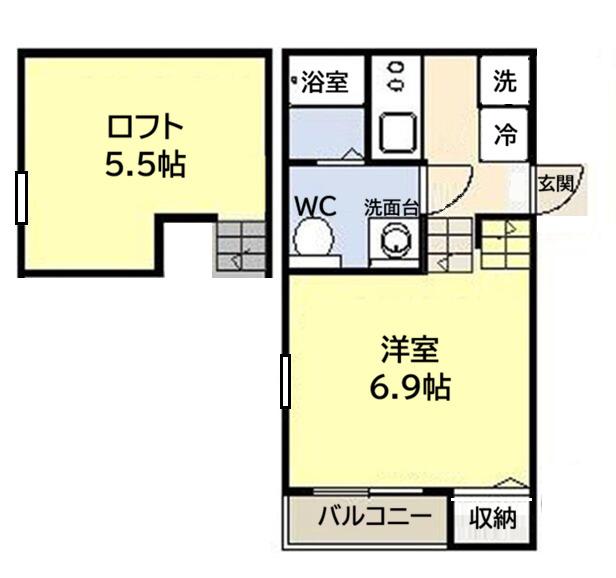 アネックス宮町(1K/1階)の間取り写真