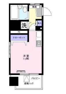 プランタン横浜(ワンルーム/5階)の間取り写真