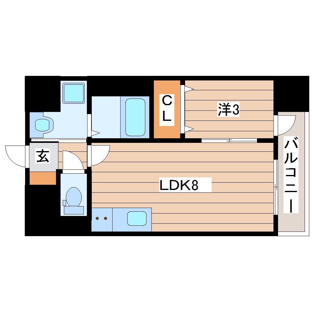 サンライズ支倉町(1LDK/7階)の間取り写真