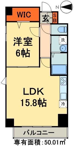 フィオーレ元浅草(1LDK/5階)の間取り写真