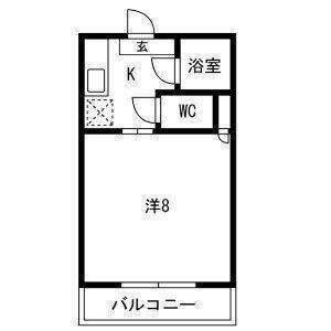 ハイツ畑中(1K/2階)の間取り写真