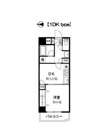 ルミエール大森(1DK/3階)の間取り写真
