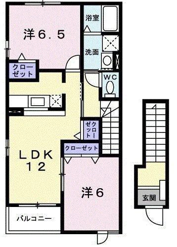 ダンデライオンC(2LDK/2階)の間取り写真