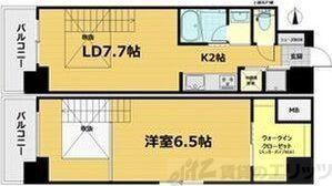 アークアベニュー梅田北(1LDK/7階)の間取り写真
