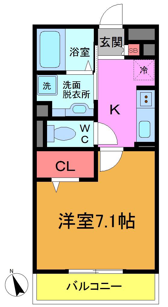ダイワプレミア当代島I(1K/2階)の間取り写真