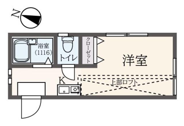 ウインビュ上大岡(ワンルーム/2階)の間取り写真