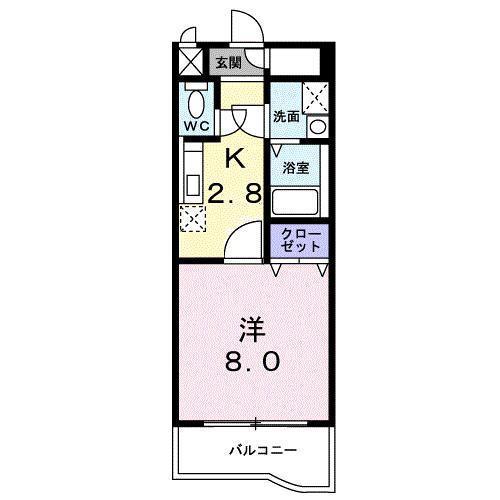 エアリーストリート(1K/6階)の間取り写真