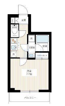 MAXIV小竹向原(1K/1階)の間取り写真