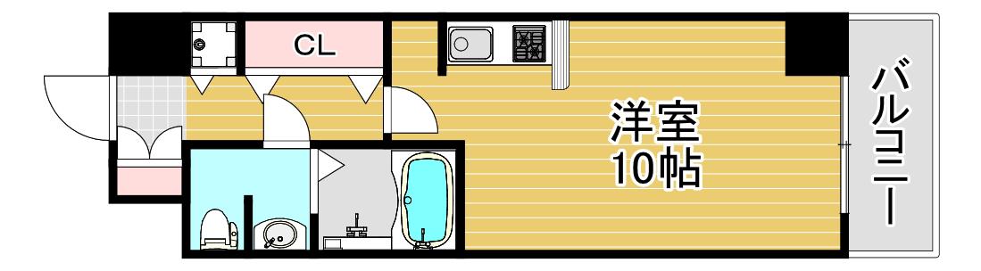 サムティ大阪ウエストグランジール(1K/2階)の間取り写真