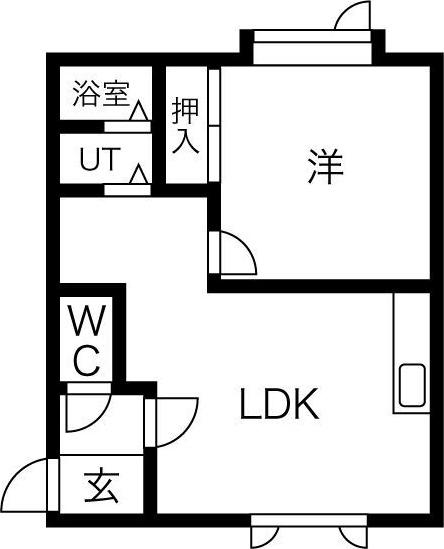 コーポ大浦(1LDK/3階)の間取り写真