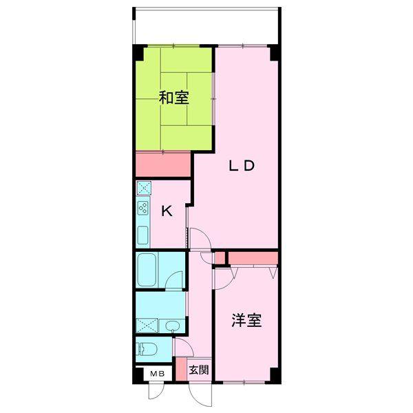 メゾンドシャングリラ(2LDK/10階)の間取り写真