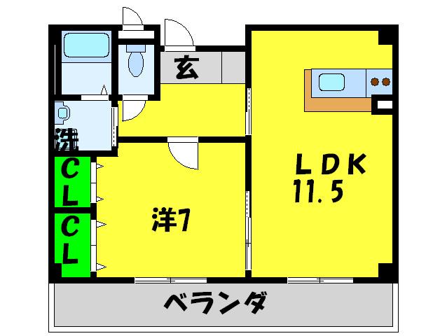 ボーチェ(1LDK/2階)の間取り写真