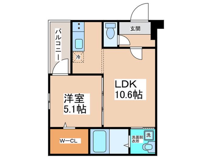 フジパレス住吉遠里小野(1LDK/3階)の間取り写真