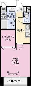 ALVIO新田(1K/1階)の間取り写真