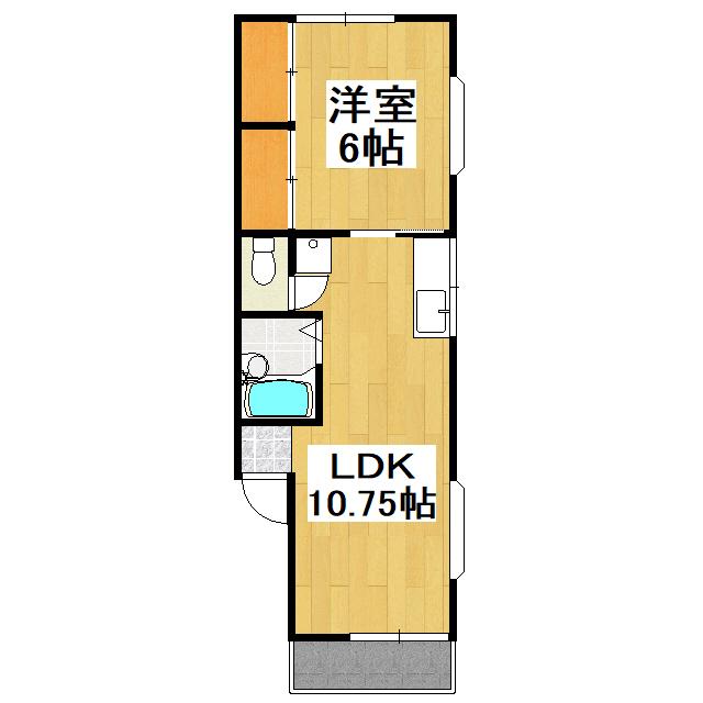 スマイルサイユウ(1LDK/1階)の間取り写真