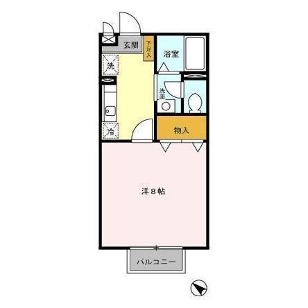 ヴァン清水(1K/1階)の間取り写真