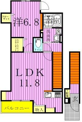 フレグランス Ⅱ(1LDK/2階)の間取り写真